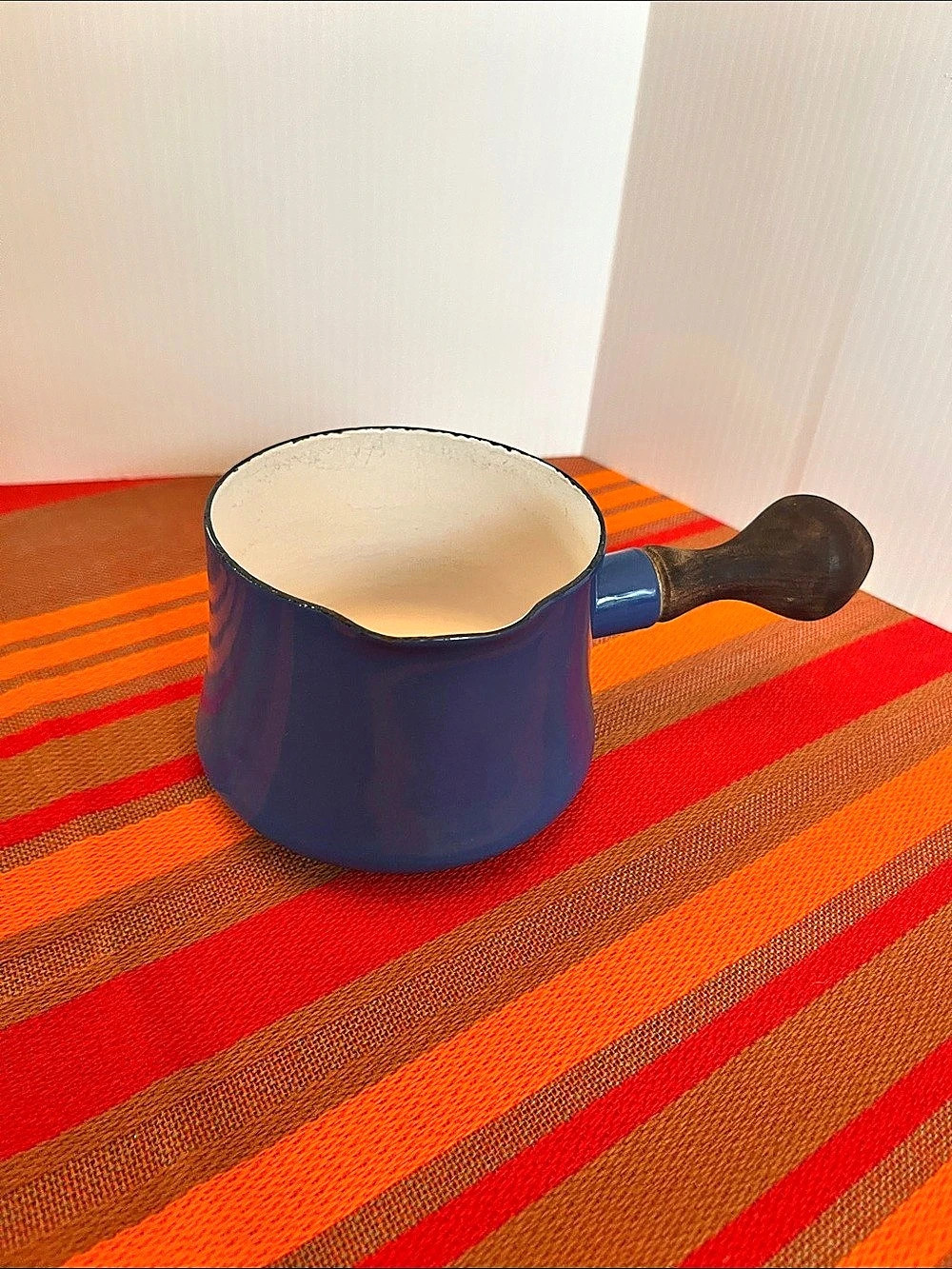 Dansk Kobenstyle Butter Warmer Blue Enamel Saucepan-Mid Century